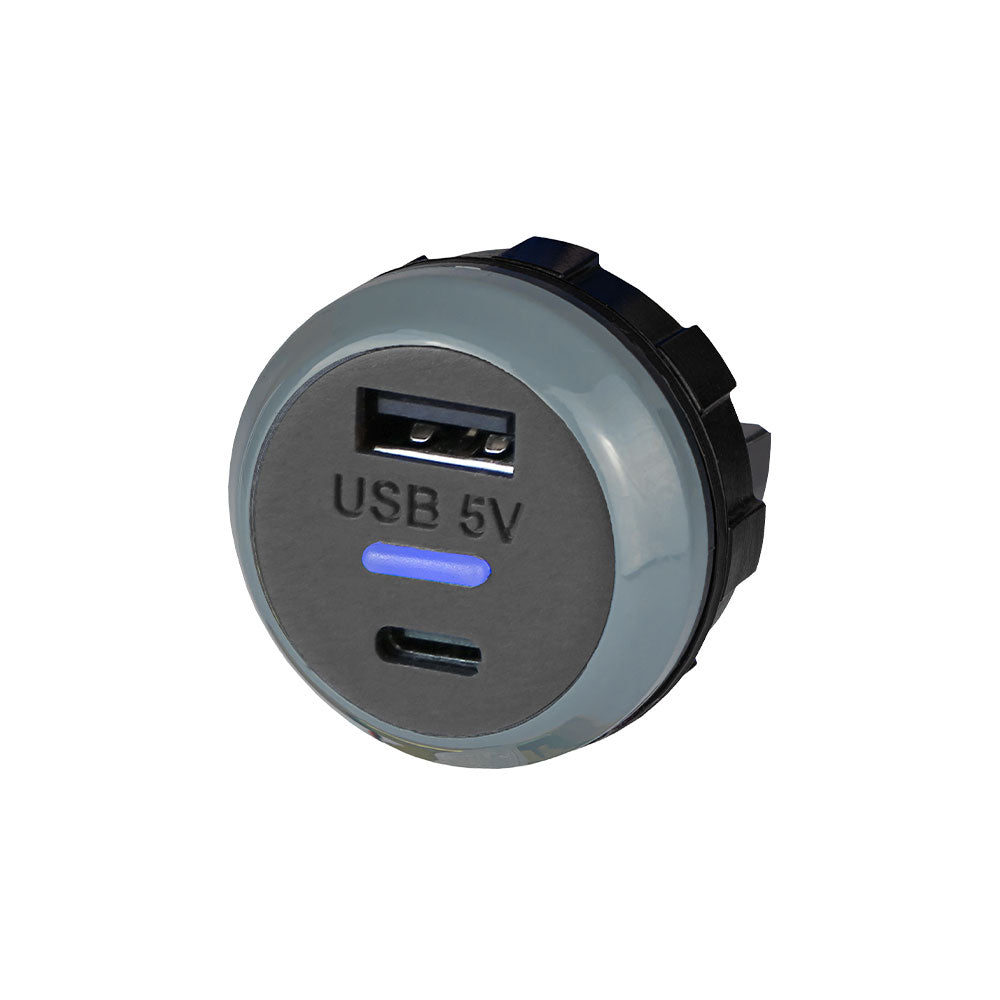 Alfatronix PVPro-AC USB A & C Charger - Grey Rear Fit