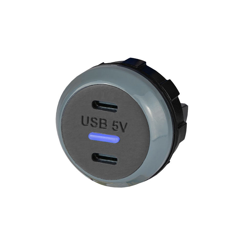 Alfatronix PVPRO-CC Double USB C Charger - Grey Rear Fit