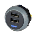 Alfatronix PVPWP-AA Slimline IP65 Double USB A Charger - Grey Rear Fit