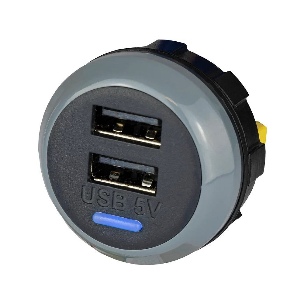Alfatronix PVPWP-AA Slimline IP65 Double USB A Charger - Grey Rear Fit