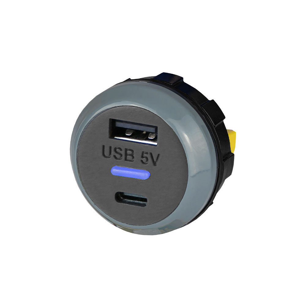 Alfatronix PVPWP-AC IP65 Slimline USB A & C Charger - Grey Rear Fit
