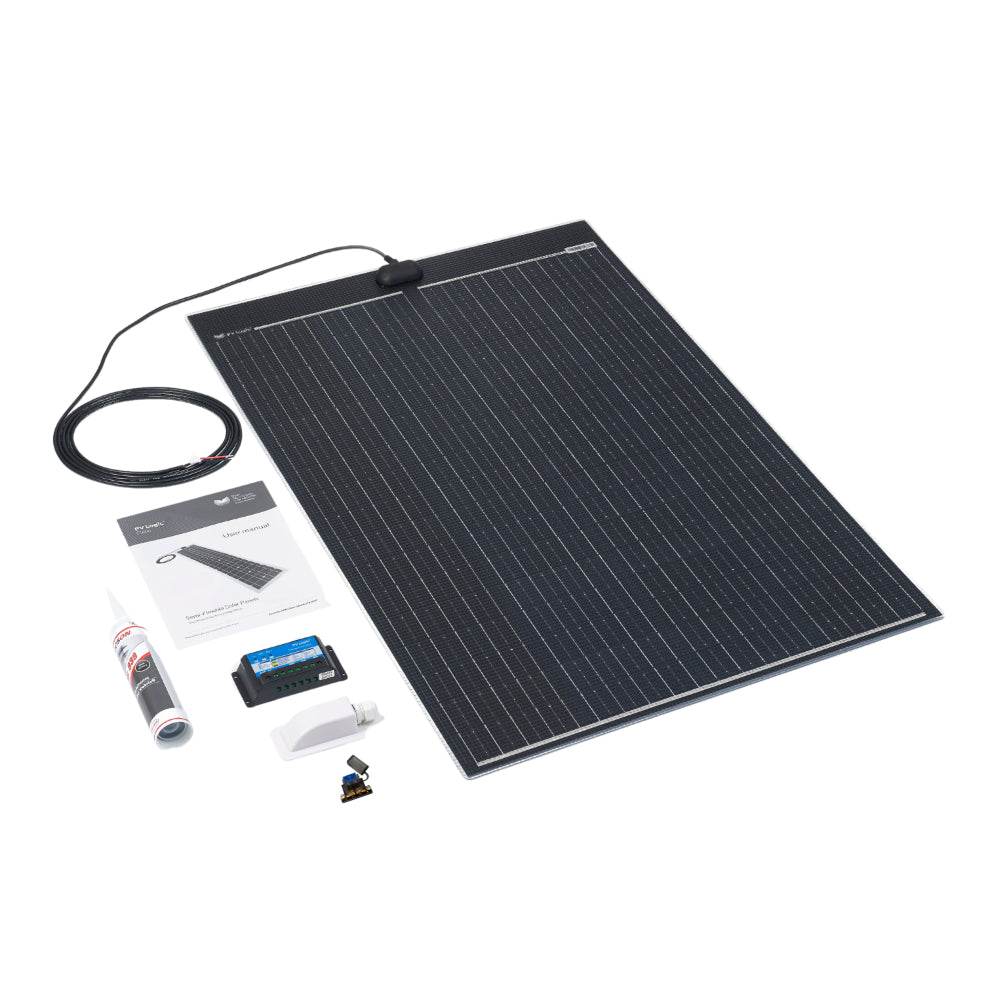 Solar Technology 125W Double ETFE Flexi Top Exit Solar Panel Glue & 20A PWM