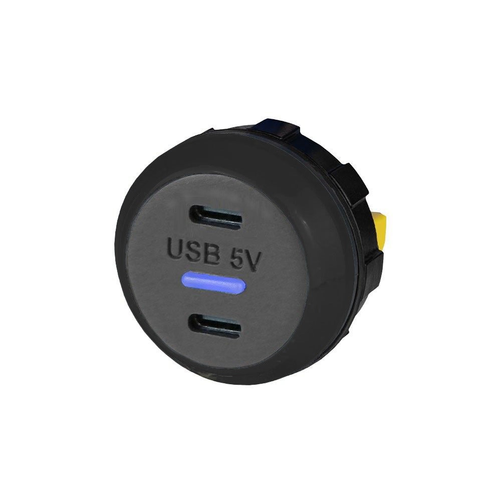 Alfatronix PVPRO-CCB Double USB C Charger - Black Rear Fit