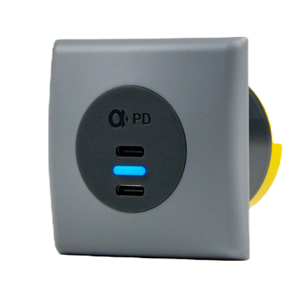 Alfatronix PDA-060CS IP65 USB C Single Output Charger - Square Bezel