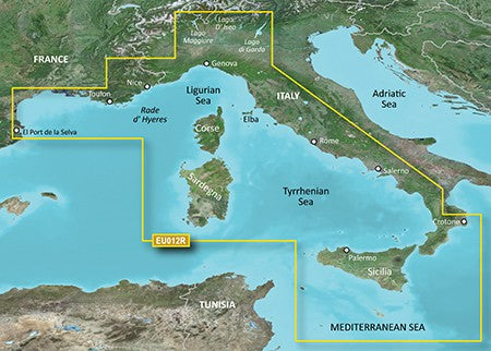 Garmin BlueChart G3 - HXEU012R: Mediterranean Central-West